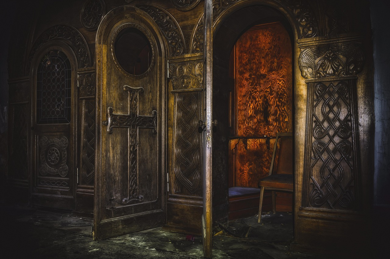 image of a confessional booth